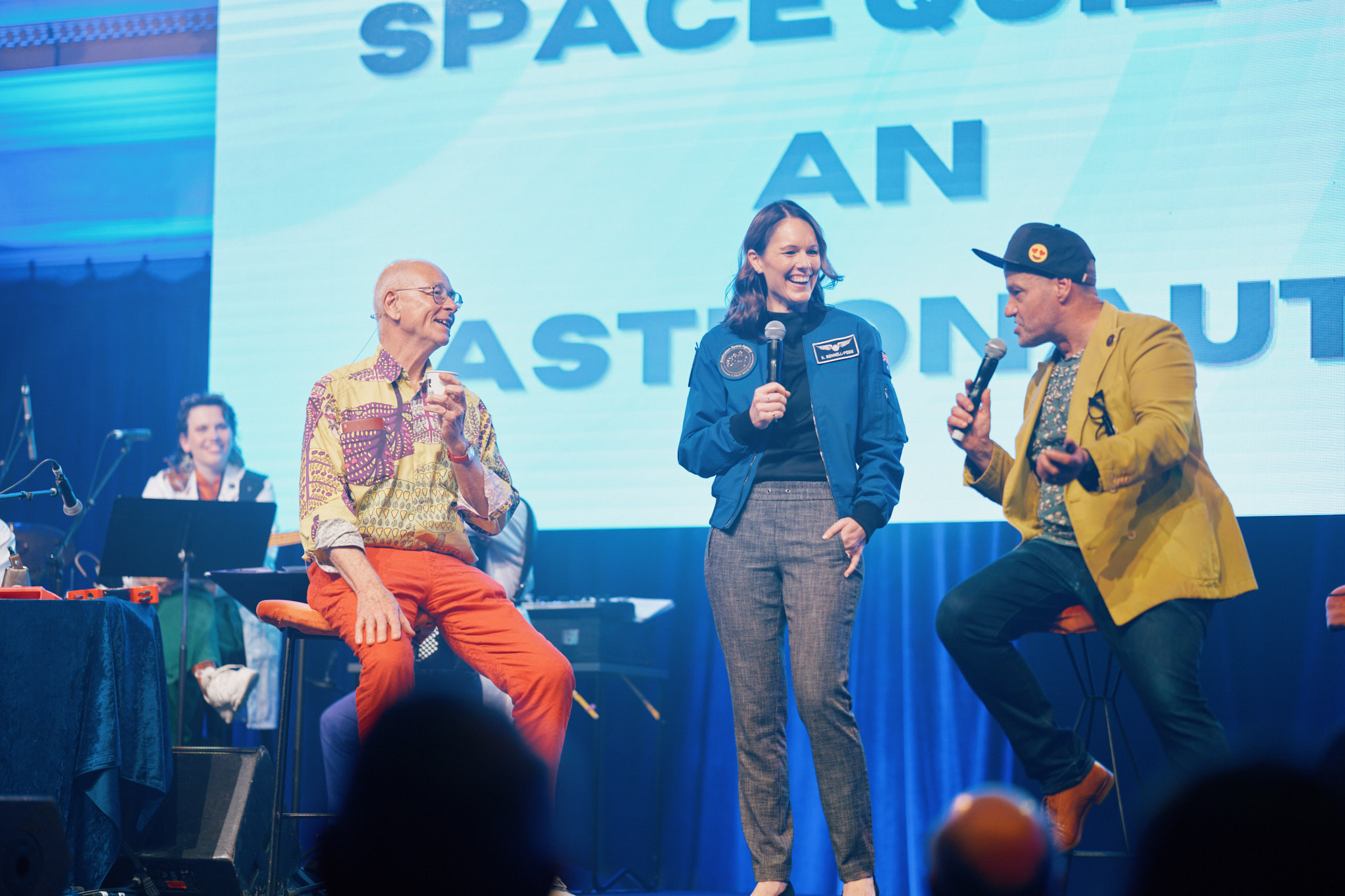 People on a stage at an event.