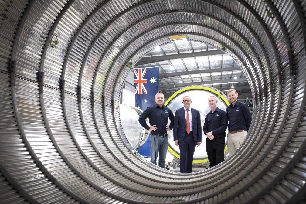 Australian Prime Minister the Hon Anthony Albanese MP along with the members from Gilmour Space Technologies
