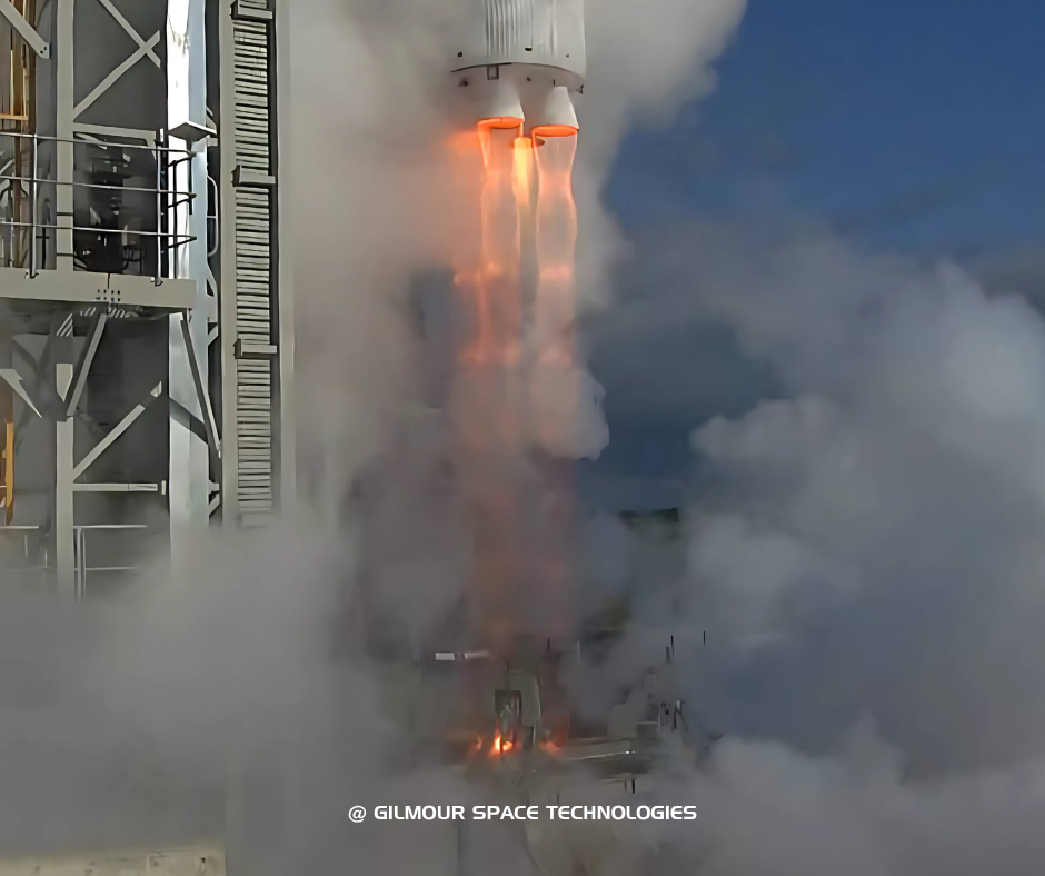 Eris Test Flight 1 being launched from Bowen Orbital Spaceport in Nort Queenland. This moment marked the First launch attempt of an Aussie made rocket.