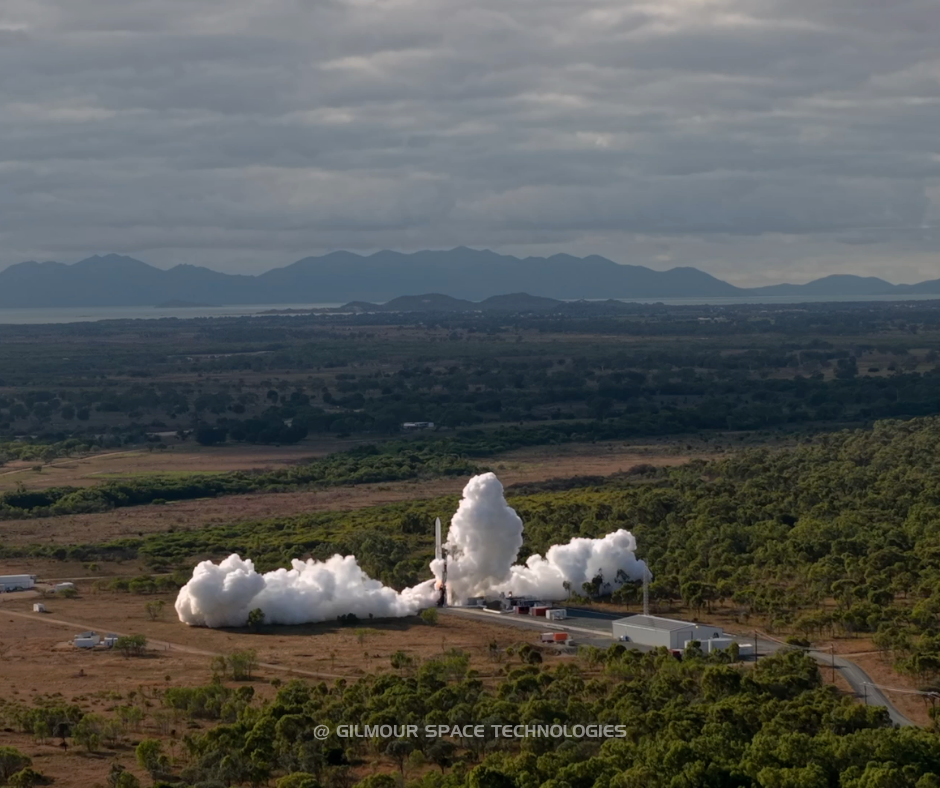 Eris Test Flight 1 being launched from Bowen Orbital Spaceport in Nort Queenland. This moment marked the First launch attempt of an Aussie made rocket.