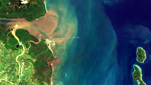 A view of an Australian coastline from Europe's Sentinel-2A spacecraft. As part of today's announcement, the AquaWatch technology will be piloted across the UK to help safeguard freshwater and coastal resources.