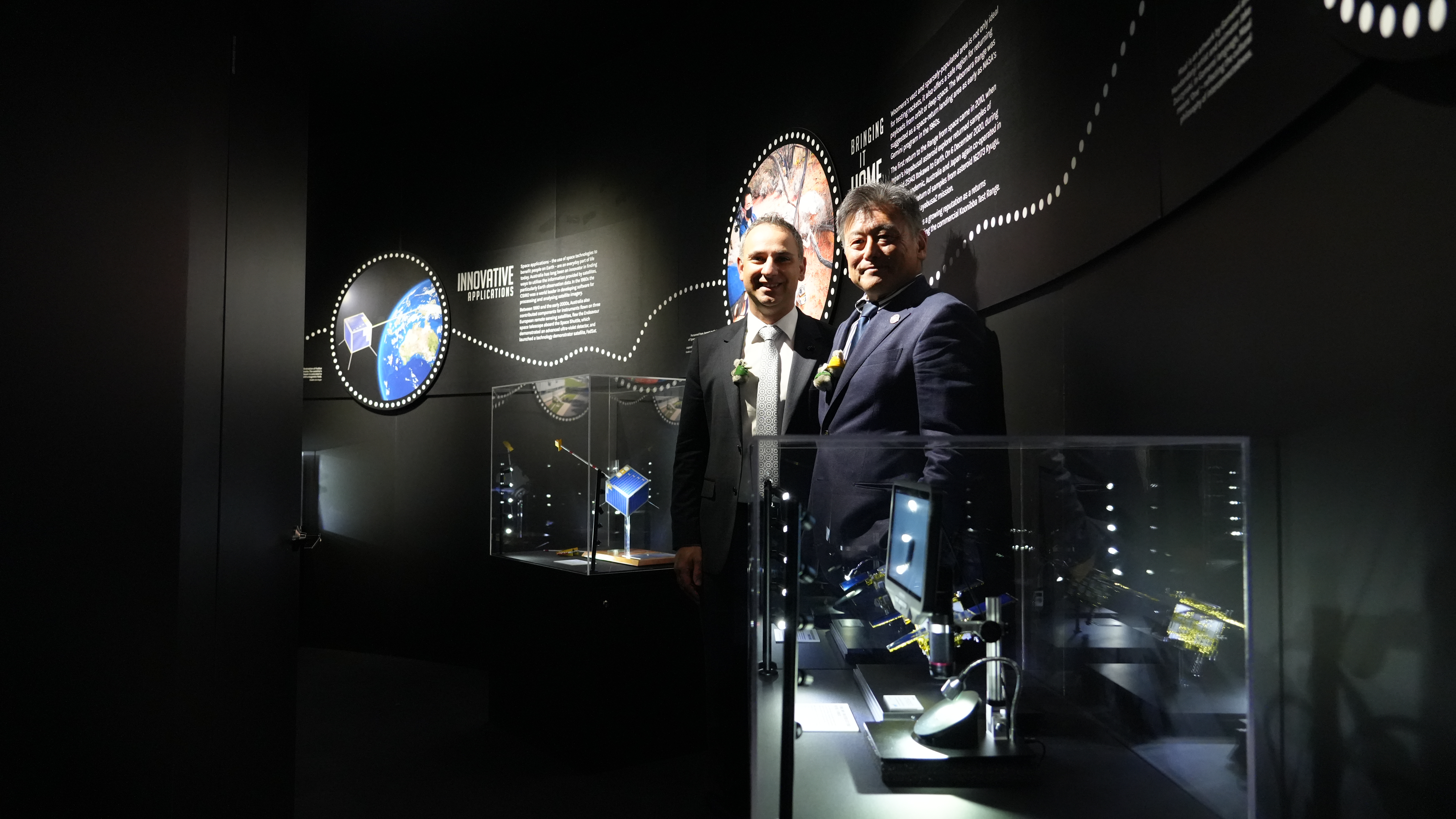 Head of the Australian Space Agency Enrico Palermo along with members from a Japanese delegation.