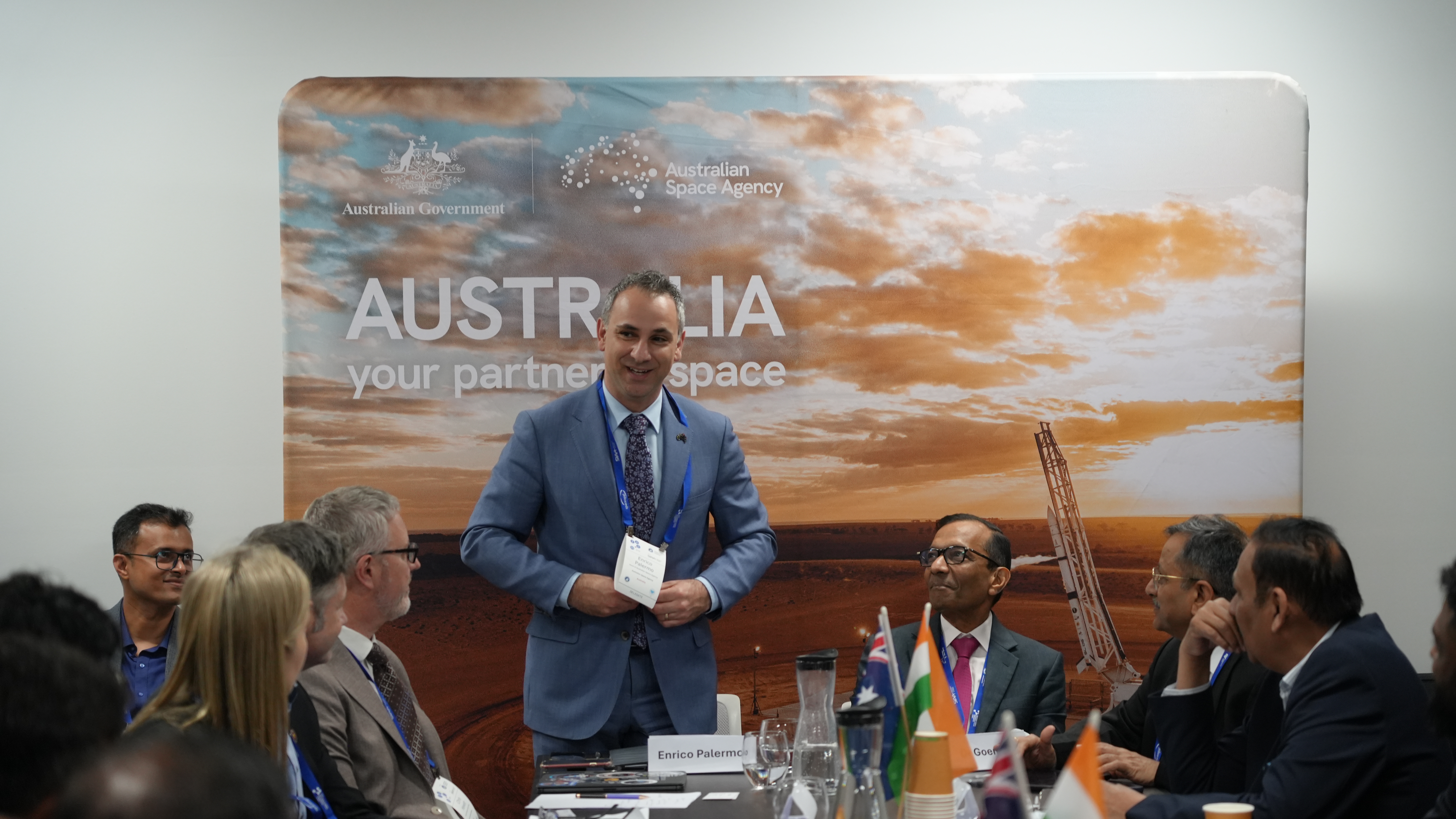 Head of the Australian Space Agency Enrico Palermo along with a delegation from India