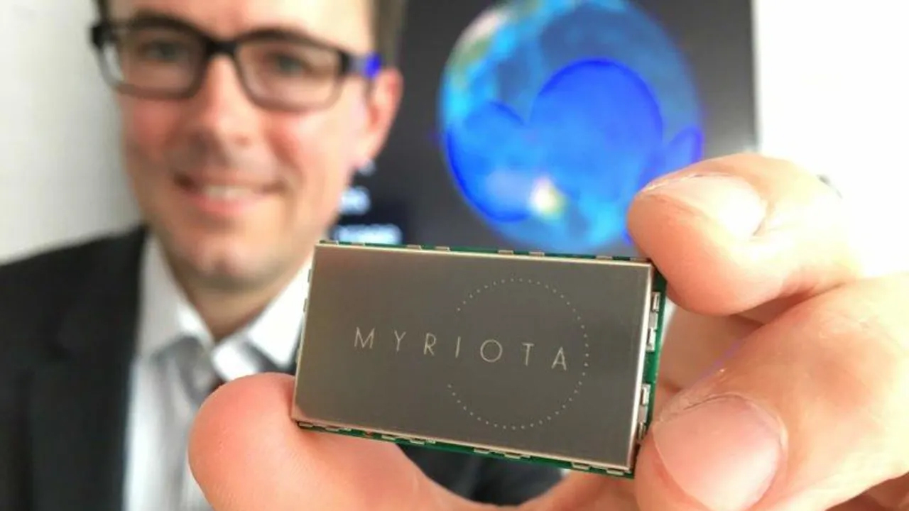 Myriota Co-founder Alex Grant with a transmitter in the early years