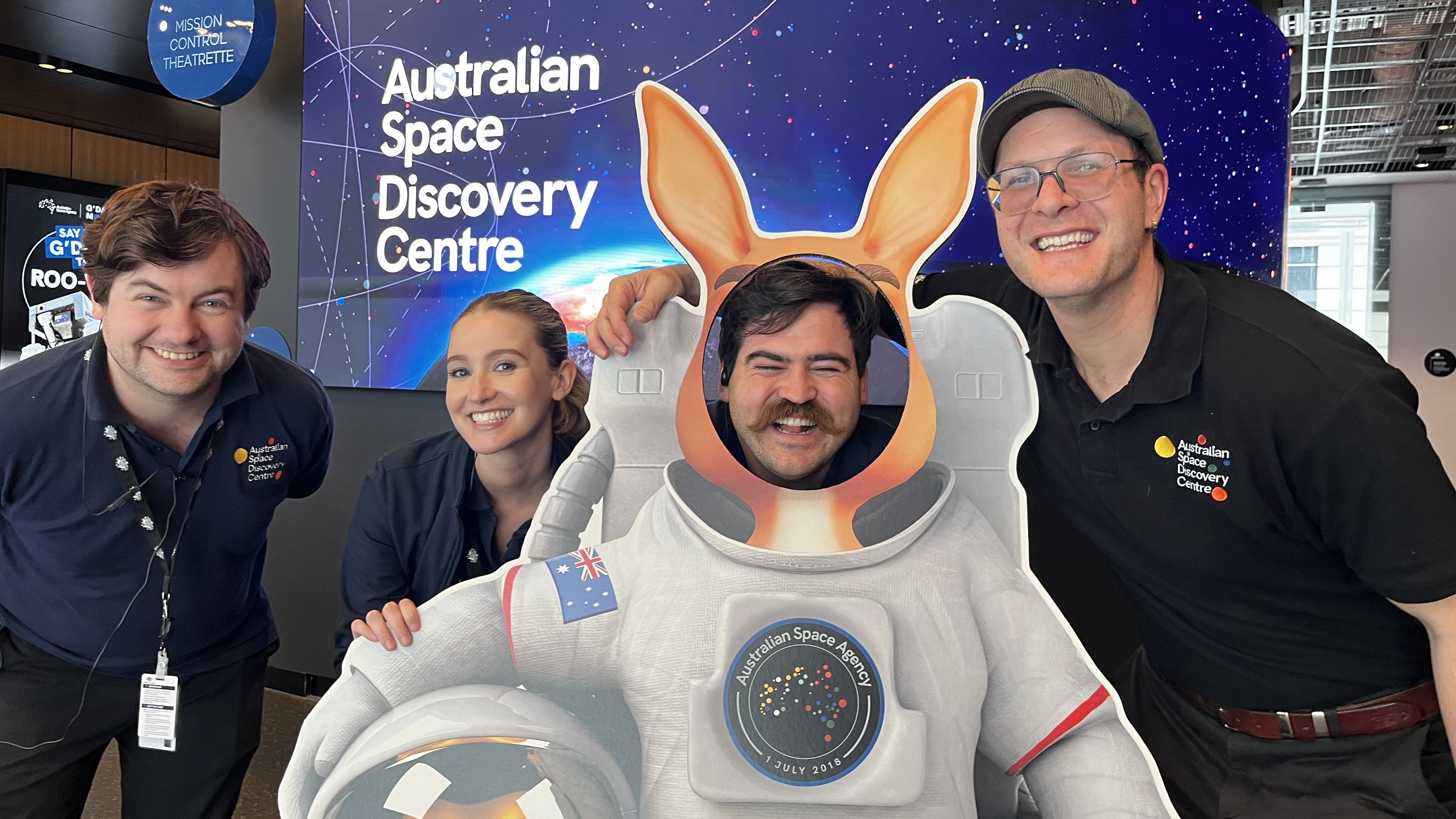  A group of people at the Australian Space Discovery Centre