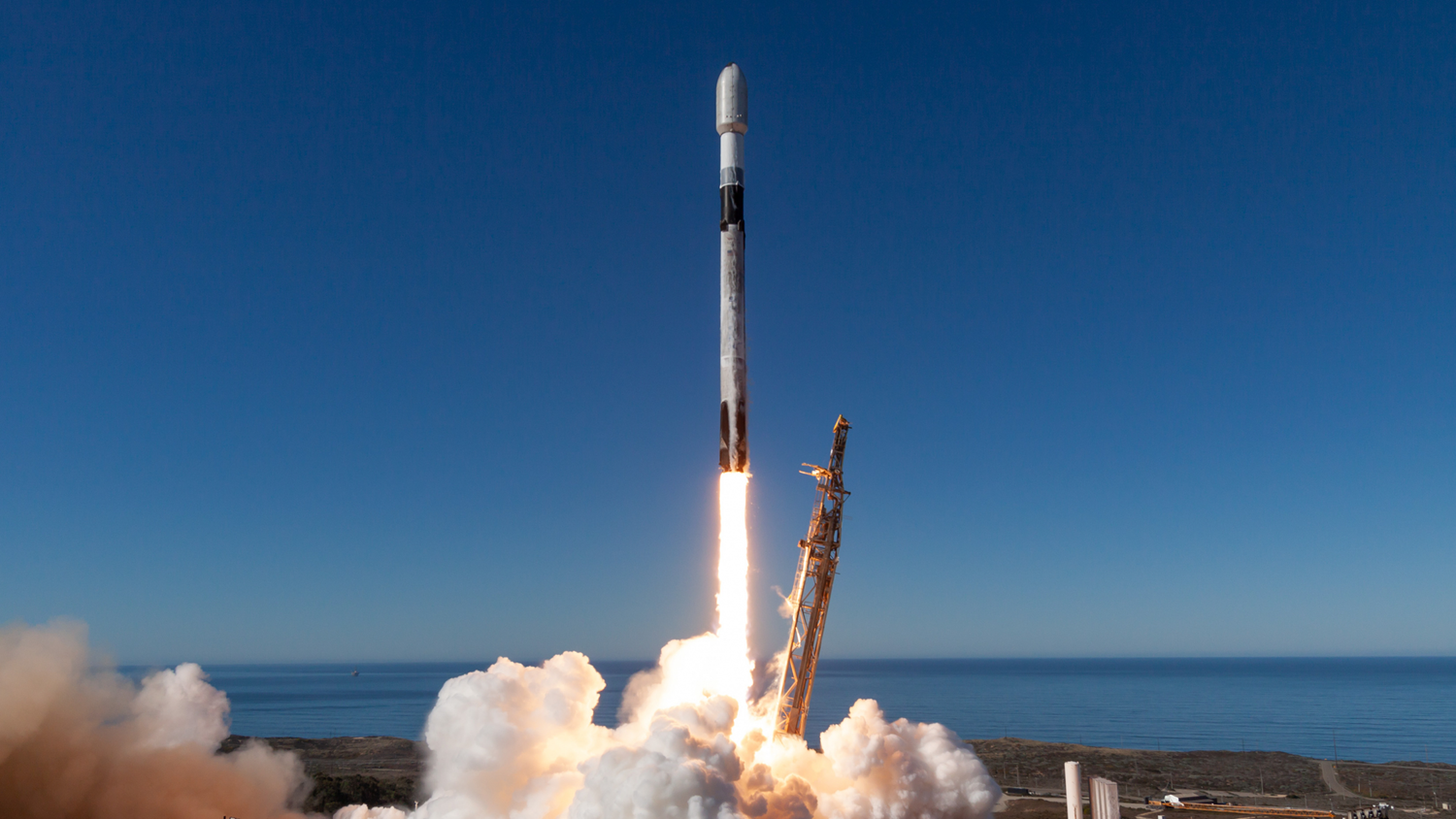 SpaceX launched the Transporter-12 rideshare mission from launch complex SLC-4E at Vandenberg Space Force Base