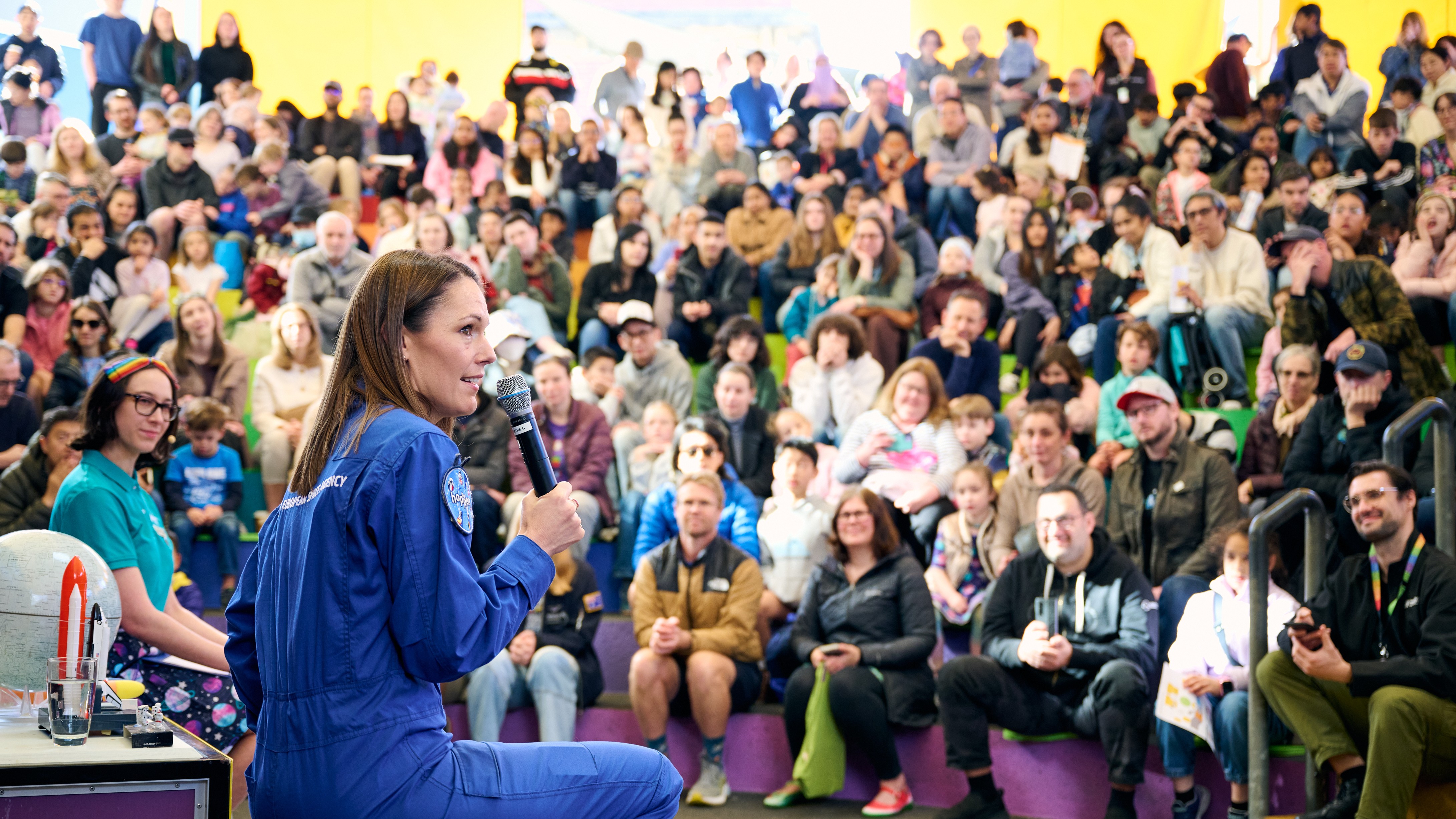 Australian astronaut Katherine Bennell-Pegg speaking at Science Works in Melbourne