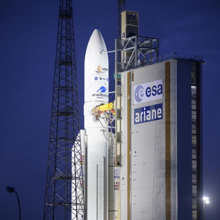An Ariane-5 rocket ready to launch NASA’s James Webb space telescope. Credit: NASA