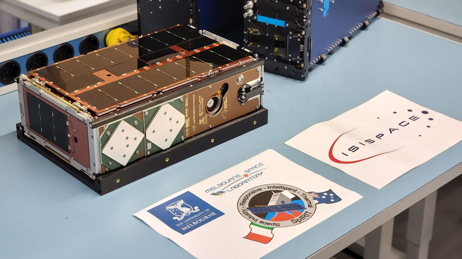 The SpIRIT satellite on display before launching