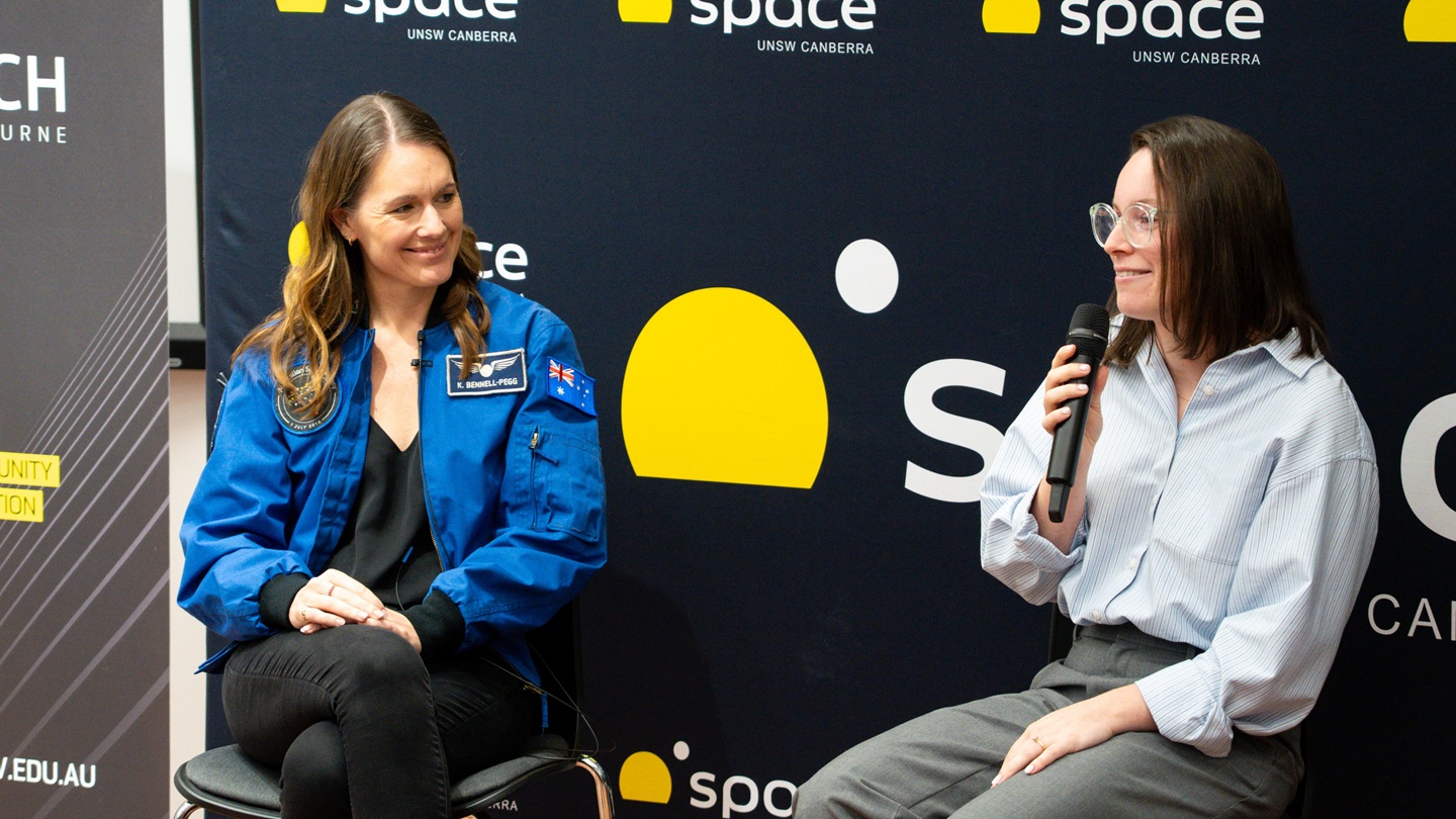 Australian astronaut Katherine Bennell-Pegg at an event in UNSW Canberra