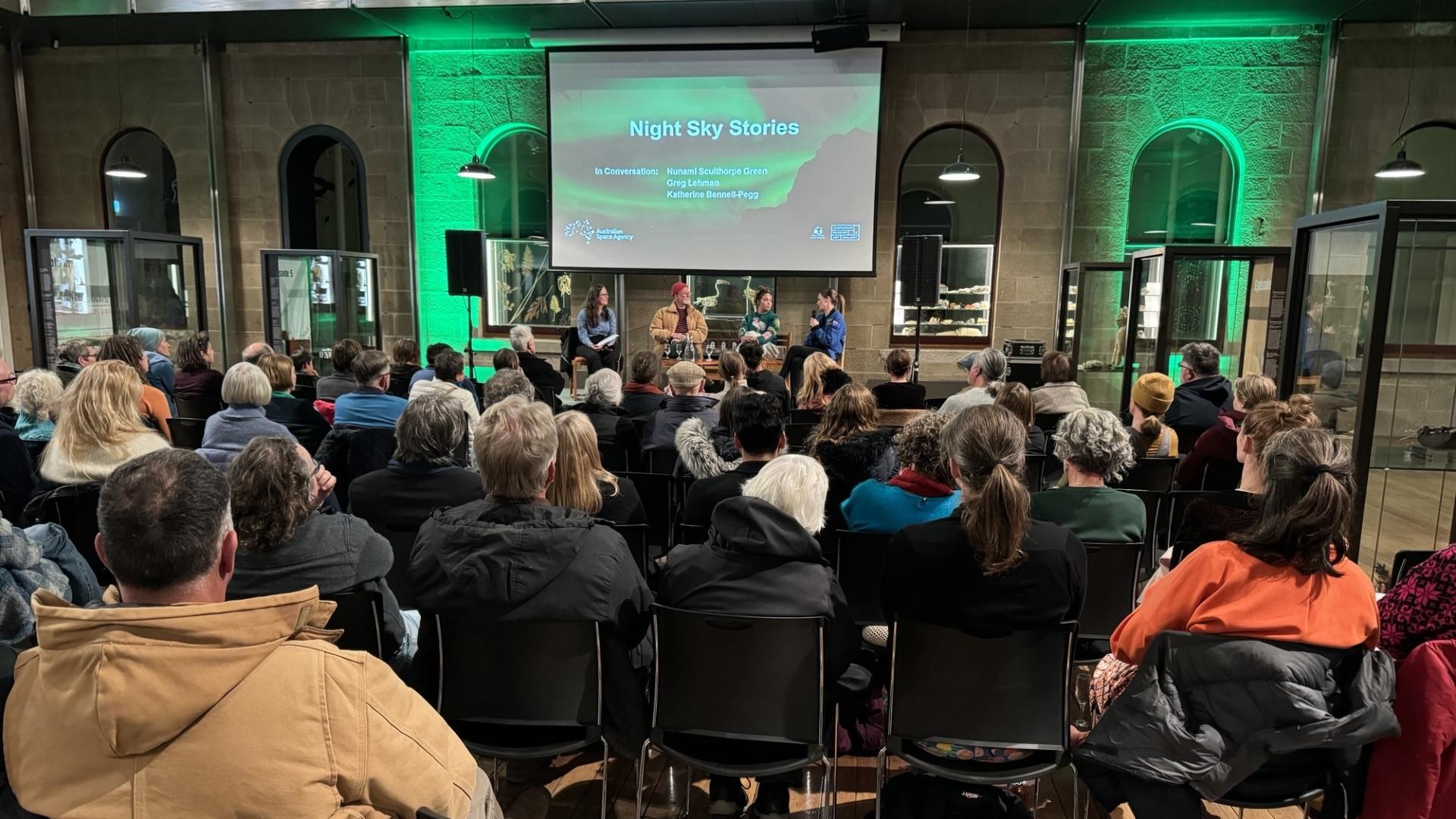 Australian astronaut Katherine Bennell-Pegg at a First Nations Astronomy Event titled Night Sky Stories that was held at the Tasmanian Museum and Art Gallery