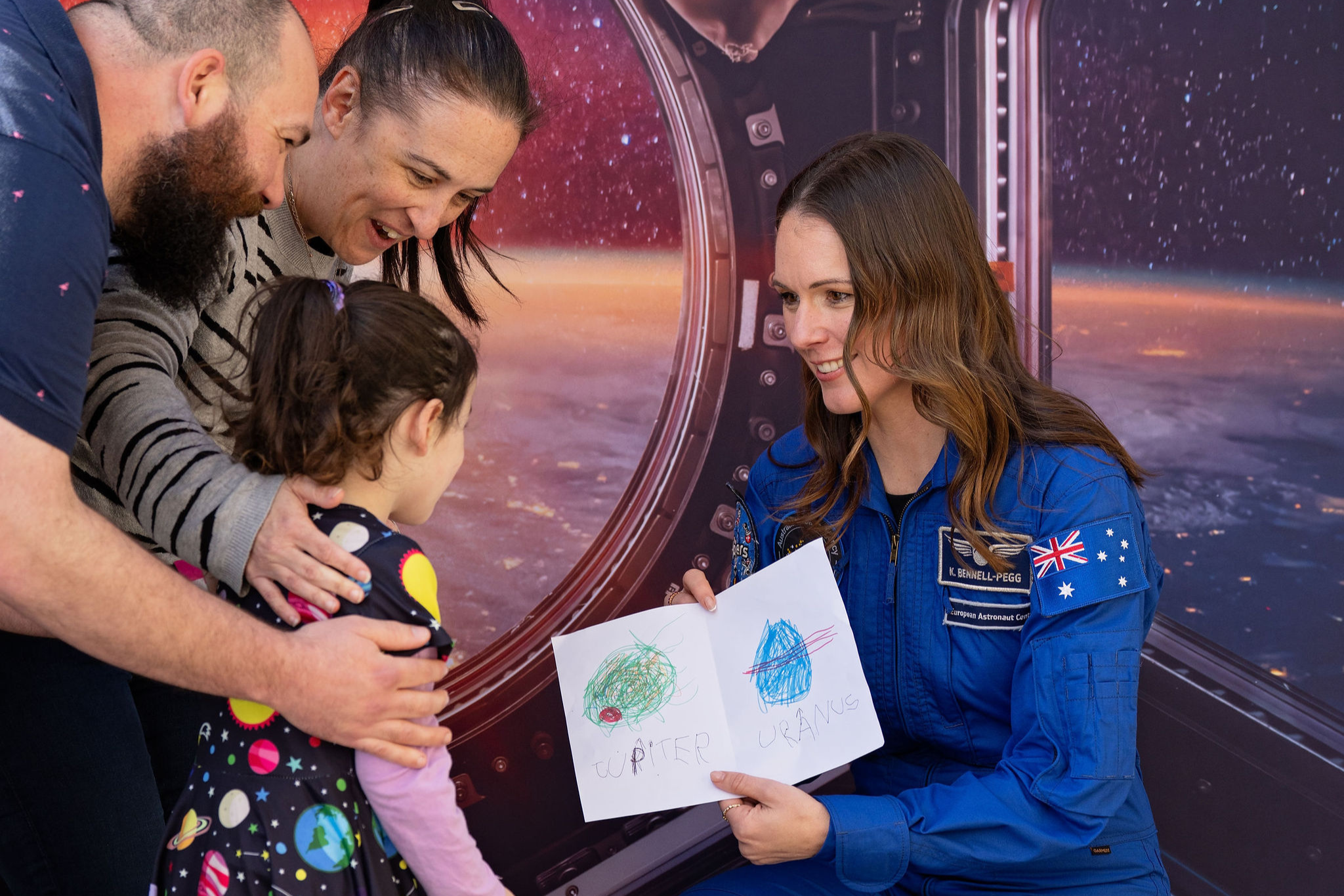 Space enthusiasts at Space Day Out 2026 with Aussie astronaut Katherine Bennell-Pegg 