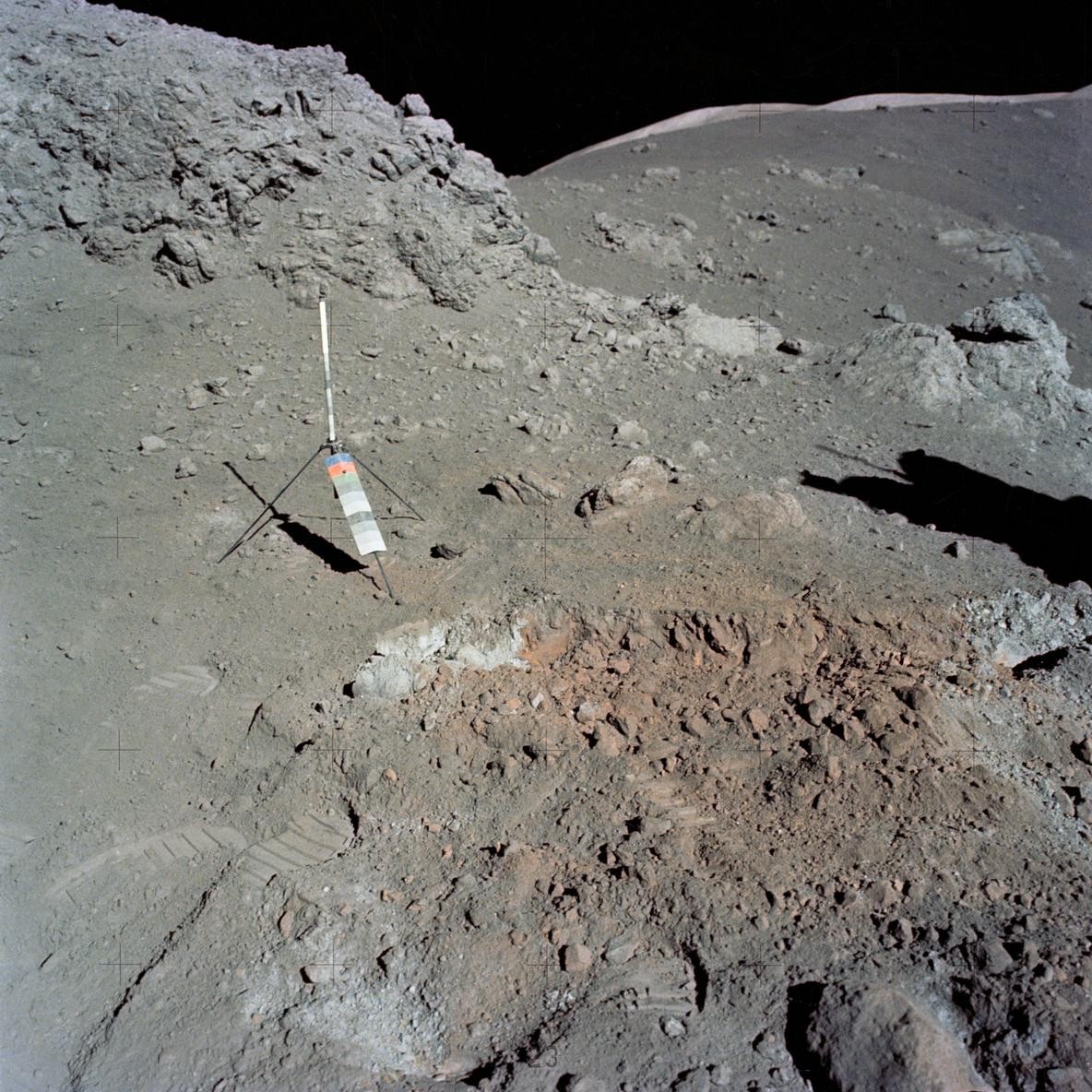 Orange soil on the Moon, discovered during the Apollo-17 mission Credit: NASA