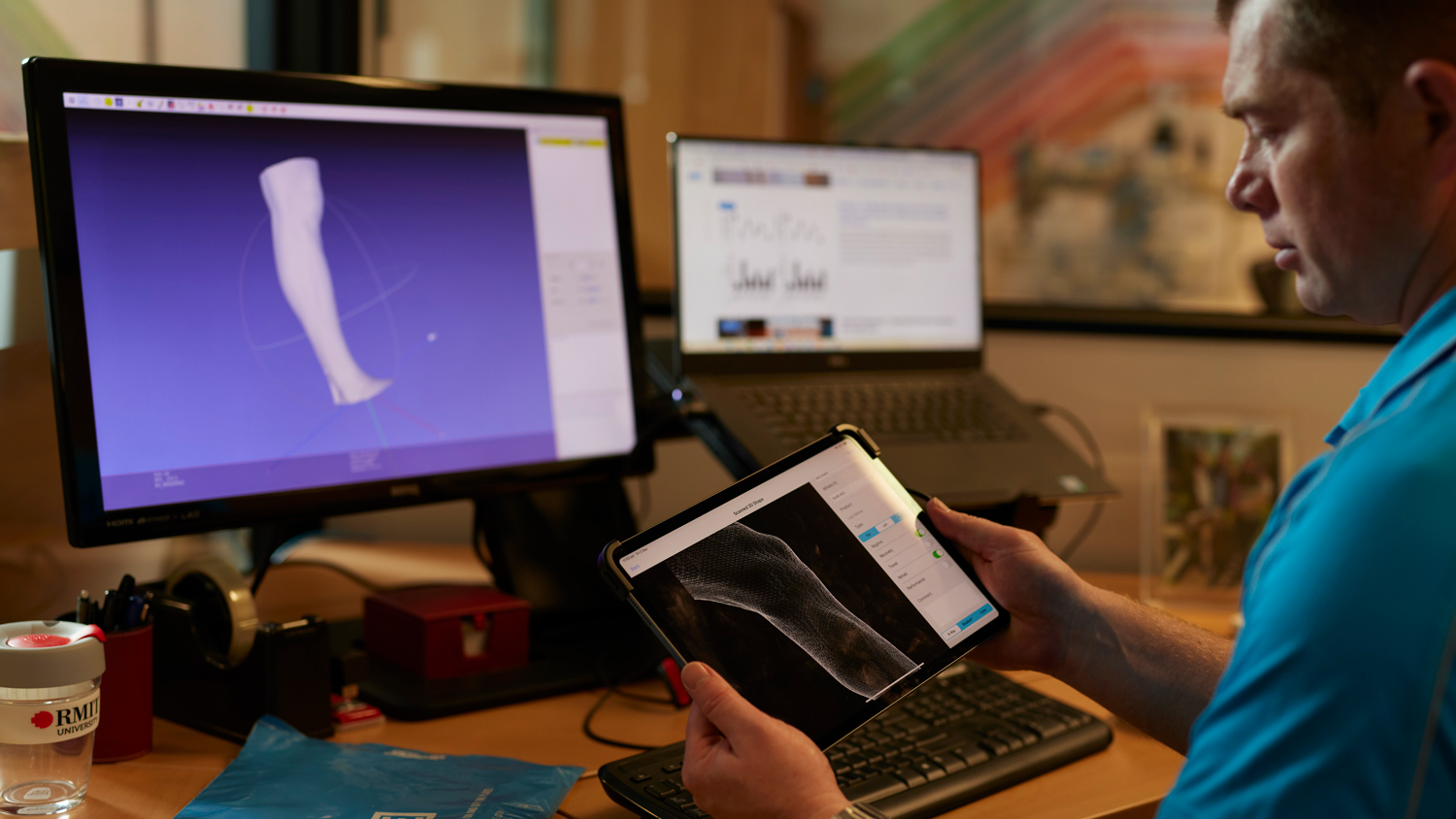 Dr James Waldie working with the Cape Bionics software (Cape Bionics)