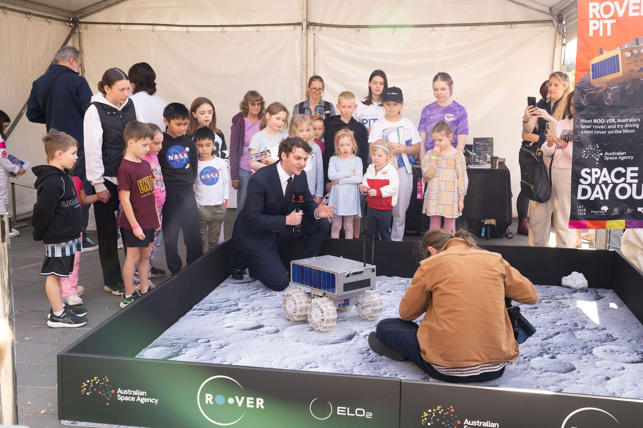 Space enthusiasts at Space Day Out 2026 at a Roo-ver activity