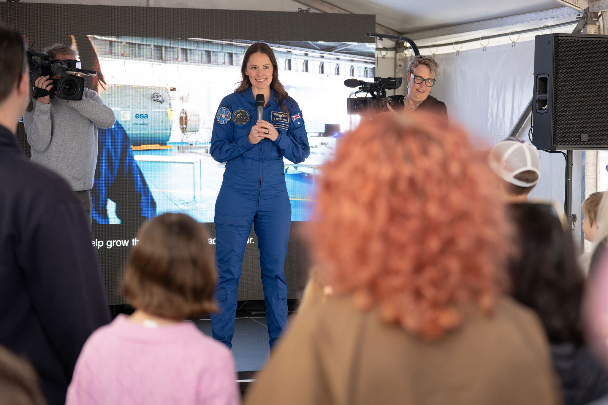 Space enthusiasts at Space Day Out 2026 with Aussie astronaut Katherine Bennell-Pegg 
