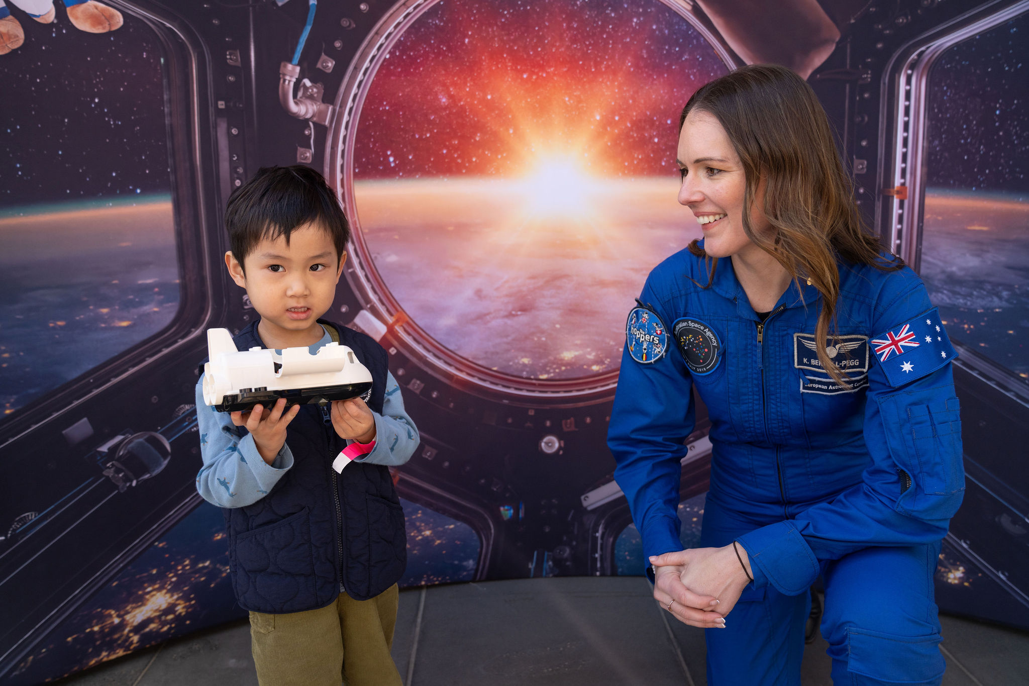 Space enthusiasts at Space Day Out 2026 with Aussie astronaut Katherine Bennell-Pegg 