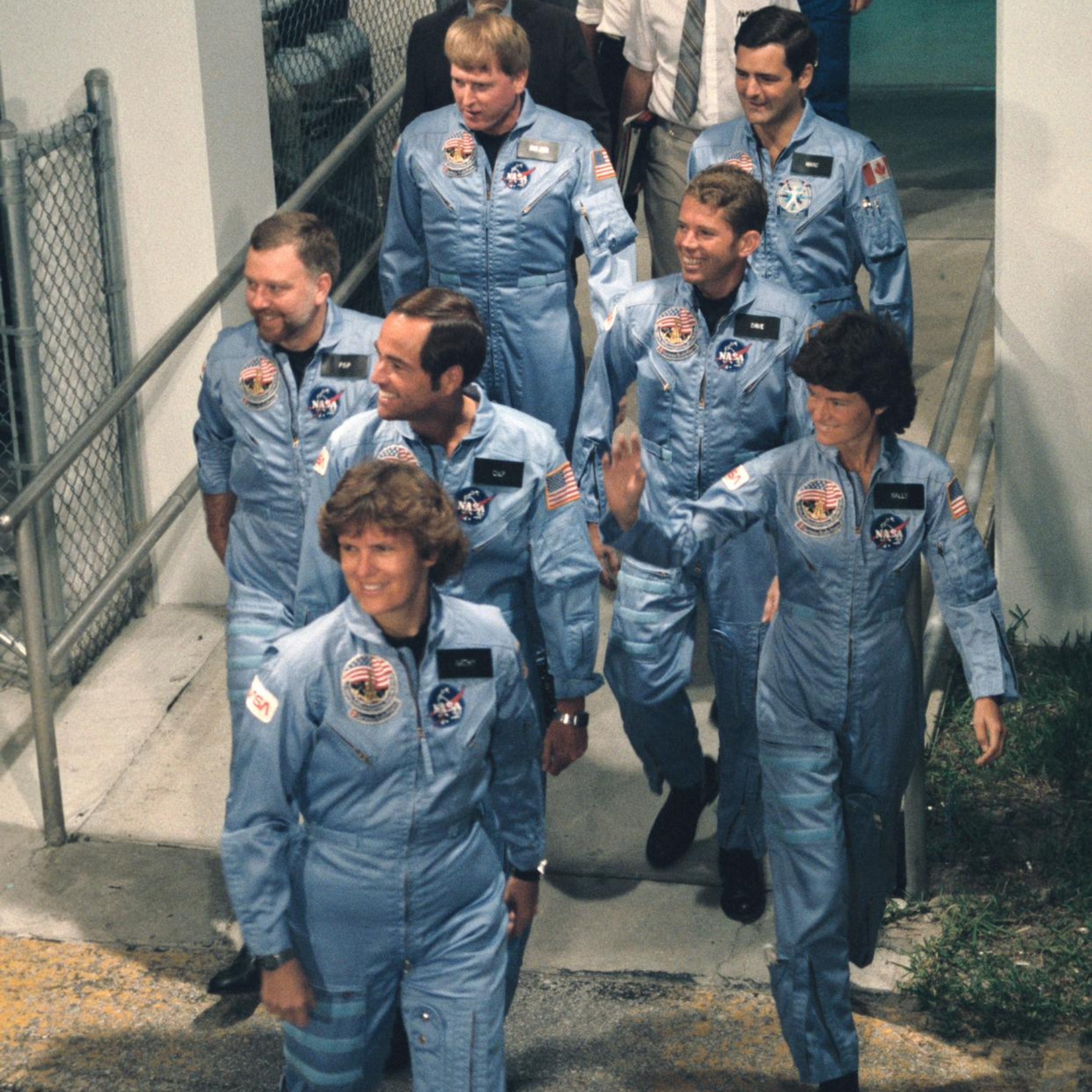 The crew for 1984’s shuttle mission Credit NASA