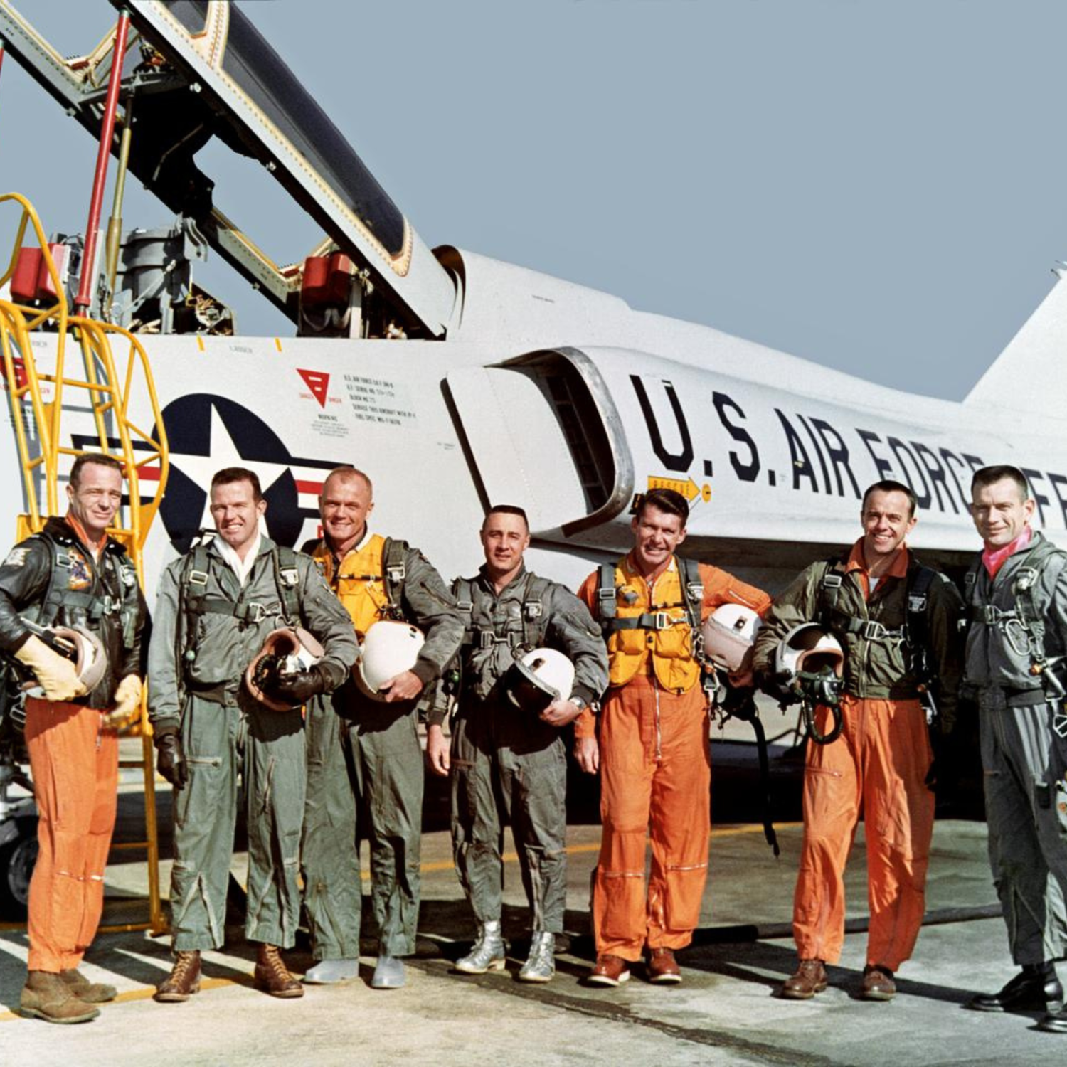 NASA’s original Mercury program astronauts. Credit: NASA