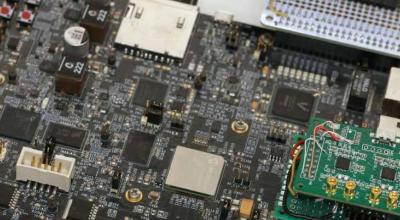 Close up shot of the modular prototype dual-frequency, dual-system GNSS receiver