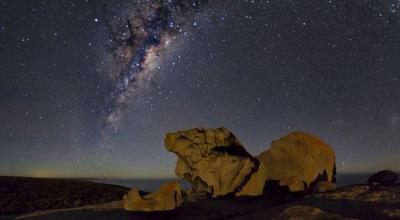 Night sky with view of Milky Way galaxy 