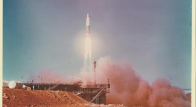 Test rocket taking off