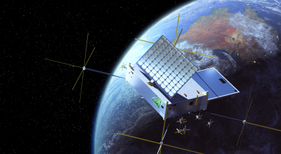 Satellite orbits earth