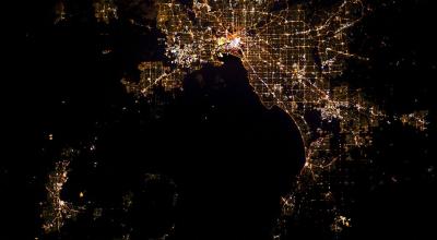 Melbourne at night from the International Space Station