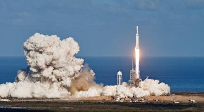A rocket being launched