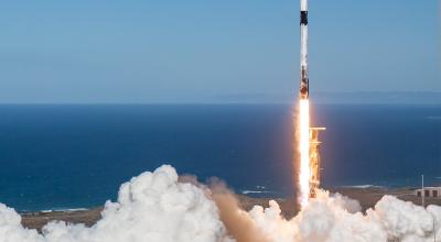 Rocket being launched from a base