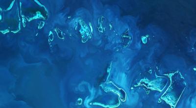 A satellite view of the Great Barrier Reef