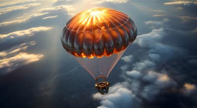 An illustration of a space object returning to Earth