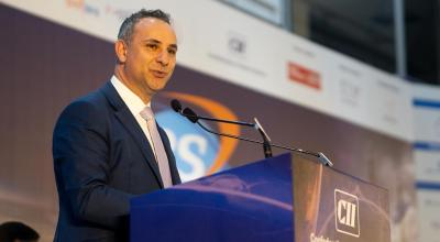 Person speaking at an event