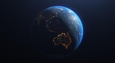 An illustration of Earth from space
