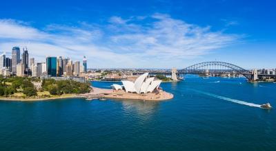 An aerial view of Sydney