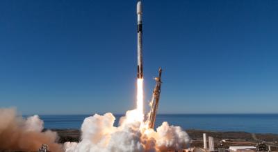 A rocket being launched from a site