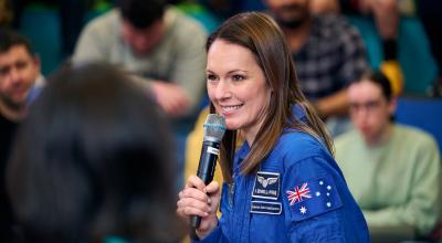 Australian astronaut Katherine Bennell-Pegg at an event