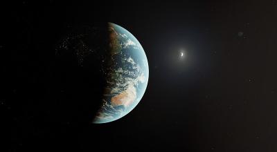 An illustration of Earth from space
