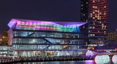 A view of Sydney's Convention & Exhibition Centre in Darling Harbour.