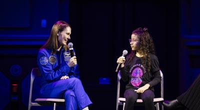 Australian astronaut Katherine Bennell-Pegg at an event