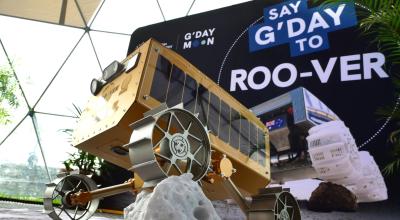 A prototype of Roo-ve displayed at an event