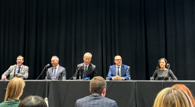 Head of the Australian Space Agency Enrico Palermo along with senior members of other space agencies