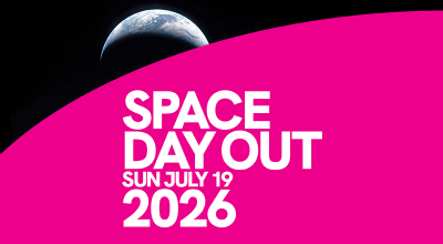 Promotional graphic for an event titled space day out that will be held on 19 July.