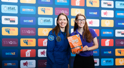 Australian astronaut Katherine Bennell-Pegg at an event.