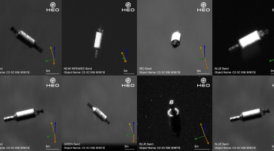 A collection of eight images from HEO's recent rendezvous & proximity operations mission using their Continuum-1 satellite.