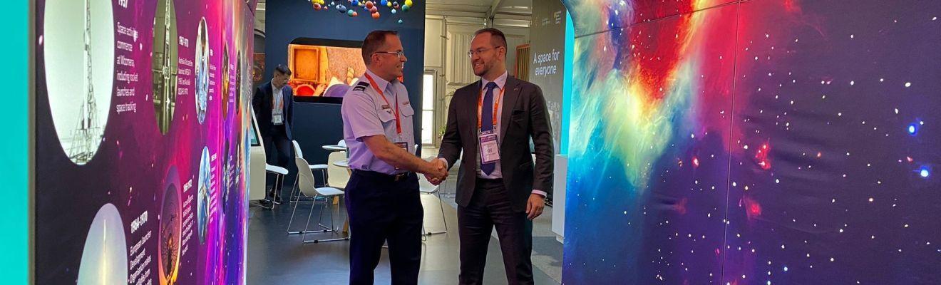 Air Commodore Joe Medved and General Manager of the Office of the Space Regulator at the Australian Space Agency, Christopher De Luis.