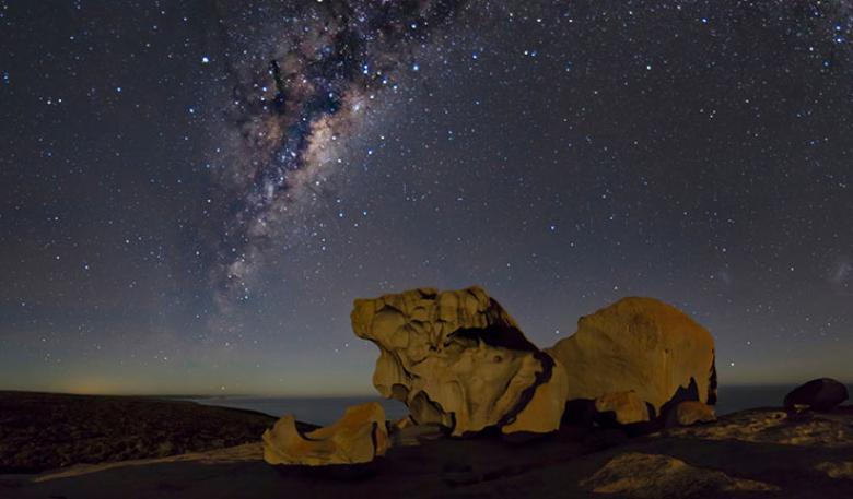 Night sky with view of Milky Way galaxy 