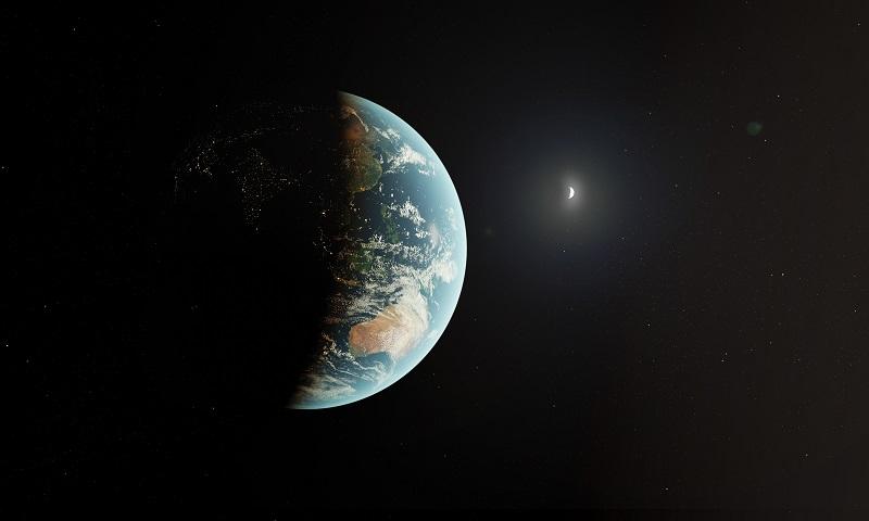 An illustration of Earth from space