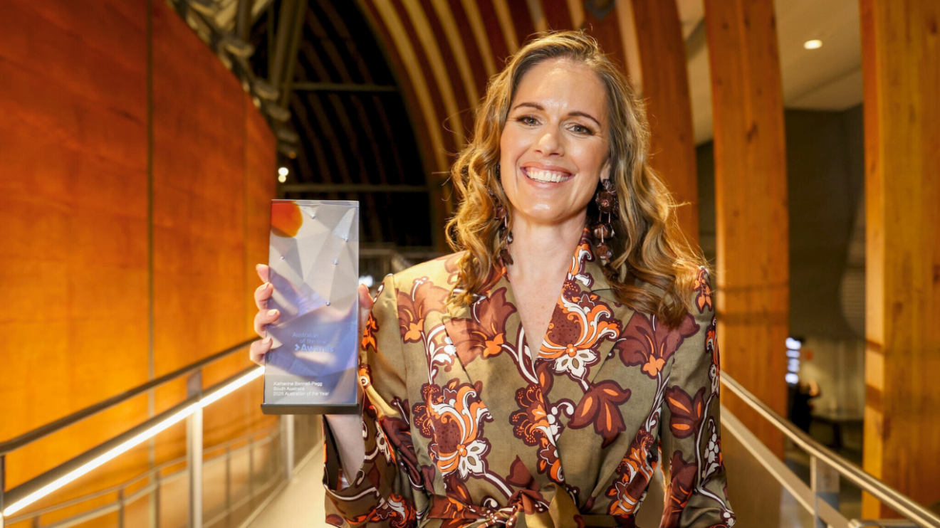 Australian astronaut Katherine Bennell-Pegg at an event