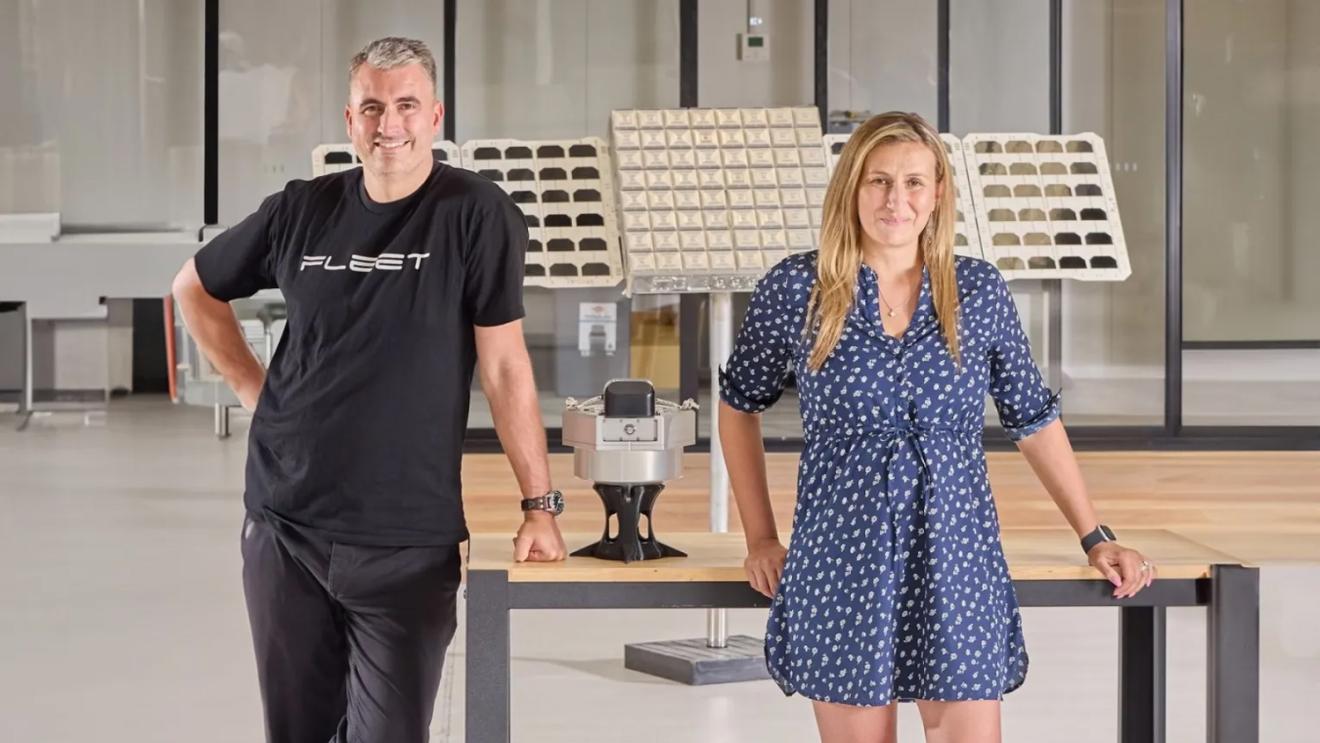 Flavia Tata Nardini and entrepreneur Matt Pearson co-founders of Fleet Space